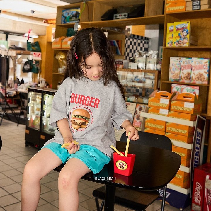 Black Bean - Korean Children Fashion - #kidzfashiontrend - Burger Tee - 8