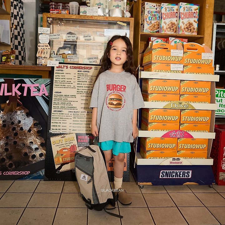 Black Bean - Korean Children Fashion - #littlefashionista - Burger Tee - 10