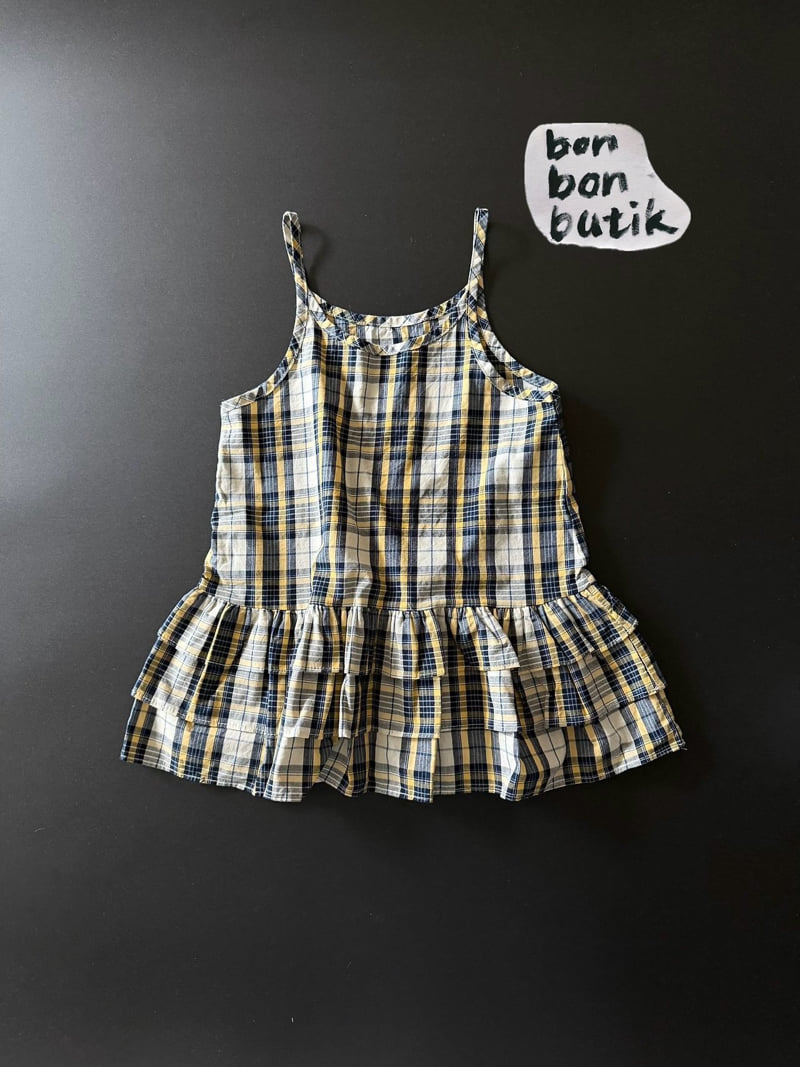 Bon Bon Butik - Korean Children Fashion - #childrensboutique - Check Tiered One-piece