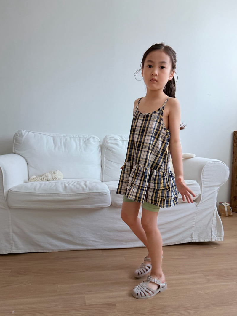 Bon Bon Butik - Korean Children Fashion - #kidsshorts - Check Tiered One-piece - 5