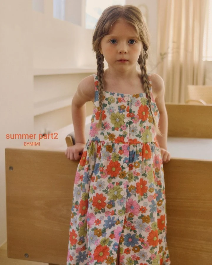 Bymimi - Korean Children Fashion - #designkidswear - Multi Flower One-piece - 9