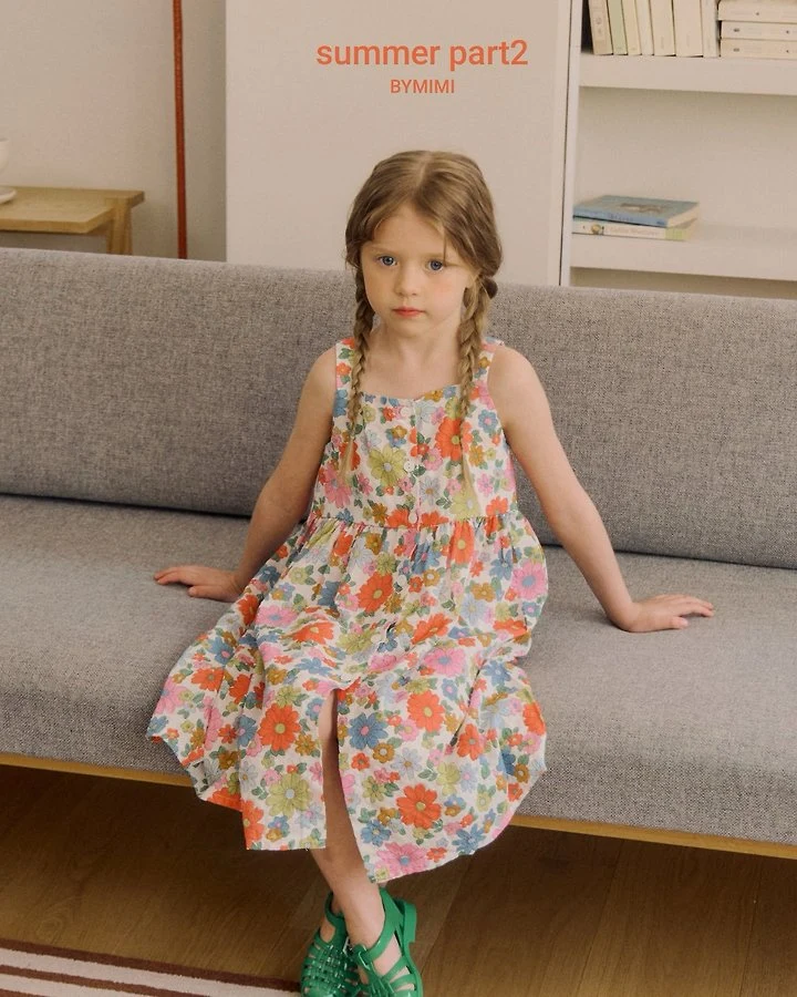 Bymimi - Korean Children Fashion - #magicofchildhood - Multi Flower One-piece - 3