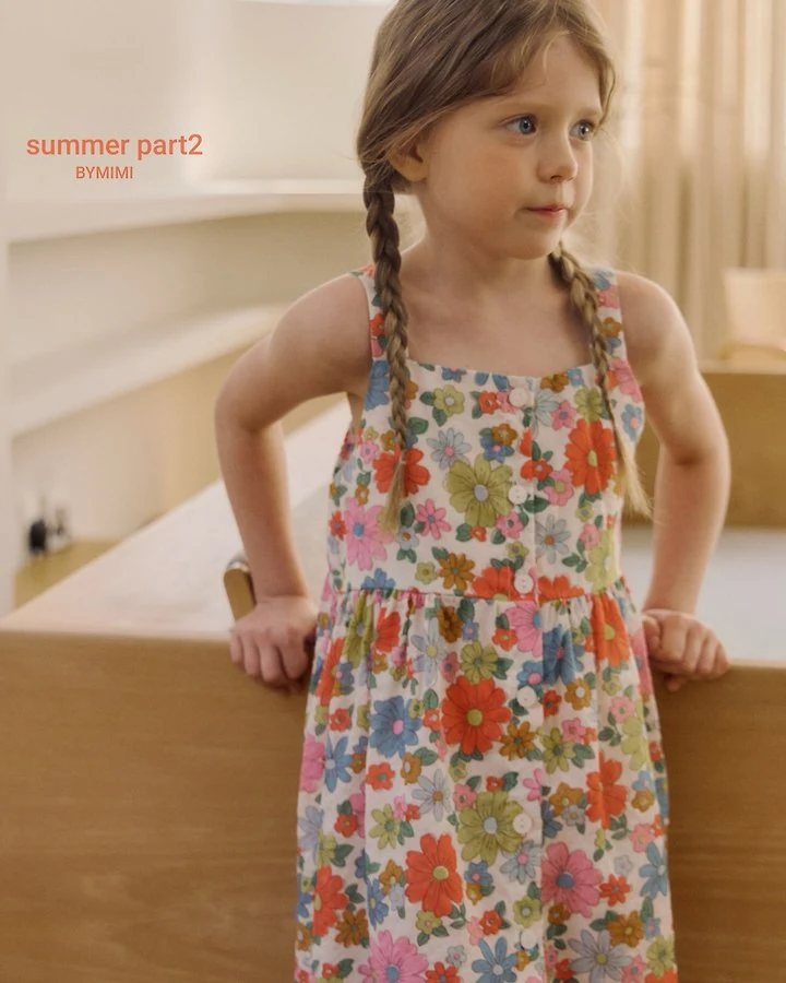 Bymimi - Korean Children Fashion - #prettylittlegirls - Multi Flower One-piece - 5