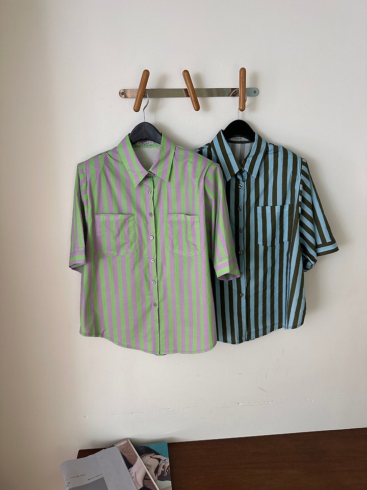 Chavi - Korean Women Fashion - #momslook - Dindin Stripe Shirt - 4