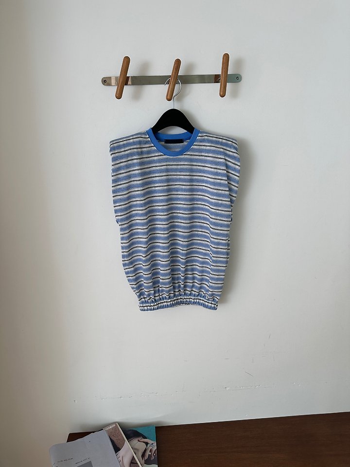 Chavi - Korean Women Fashion - #momslook - Candy Stripe Sleeveless Top - 2
