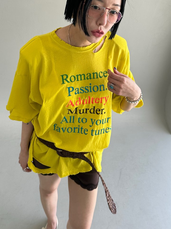 Chavi - Korean Women Fashion - #momslook - Romance Distressed Tee - 10