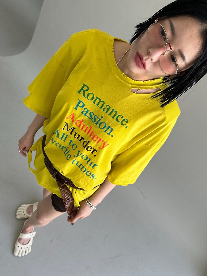 Chavi - Korean Women Fashion - #momslook - Romance Distressed Tee - 8