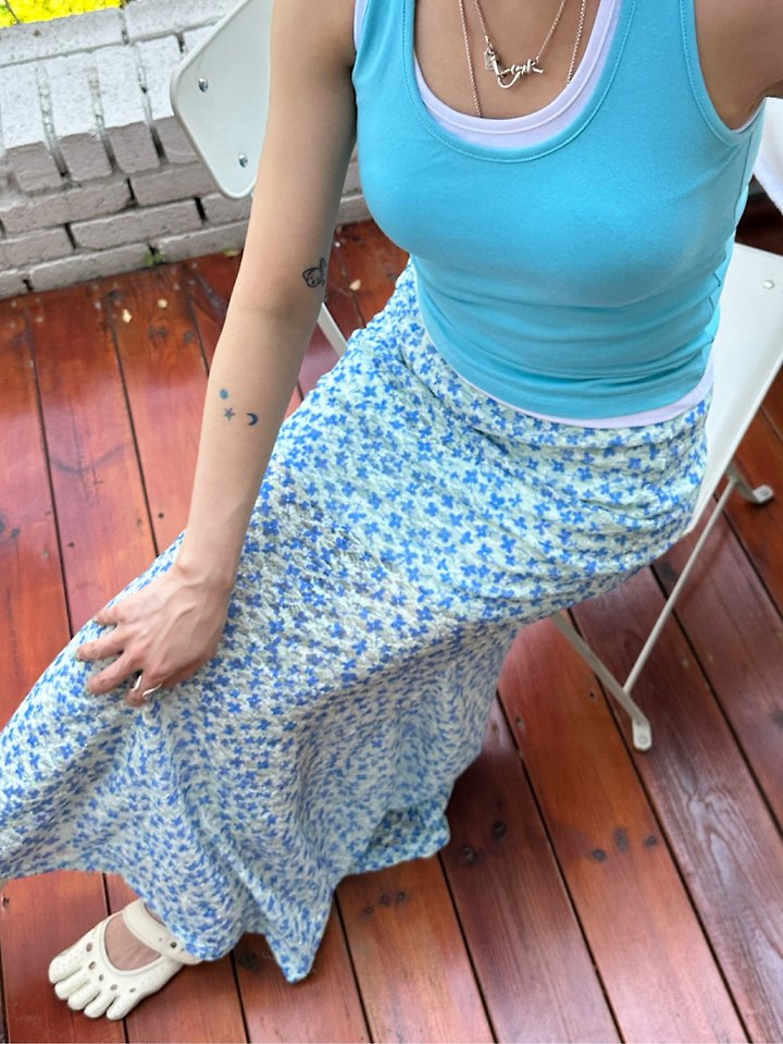 Chavi - Korean Women Fashion - #vintageinspired - Collar Floral Lace Skirt - 5