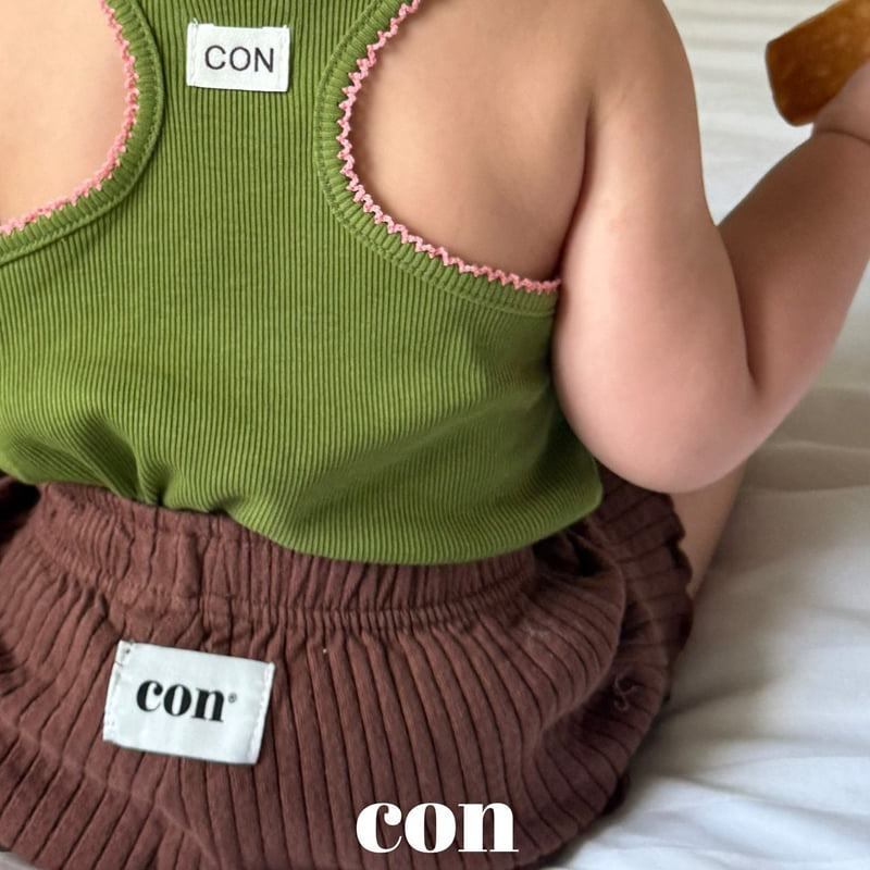 Con - Korean Baby Fashion - #babyboutiqueclothing - Pincot Sleeveless Top (Green & Burgundy) - 3