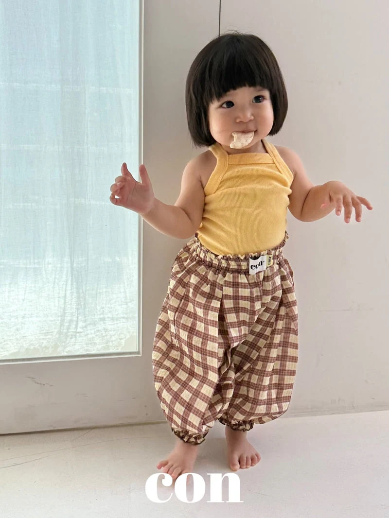 Con - Korean Baby Fashion - #babyclothing - Check Volume Pants - 2