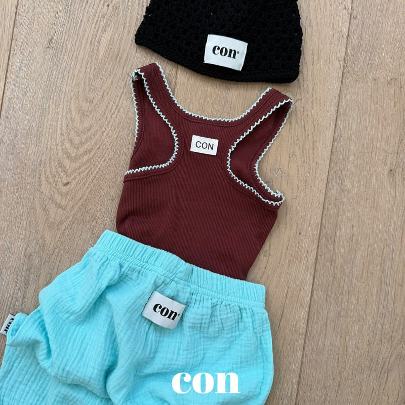 Con - Korean Baby Fashion - #babyboutiqueclothing - Pincot Sleeveless Top (Green & Burgundy) - 4