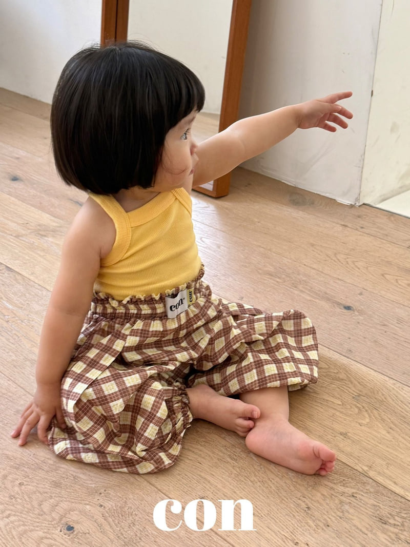 Con - Korean Baby Fashion - #babyfashion - Check Volume Pants - 3