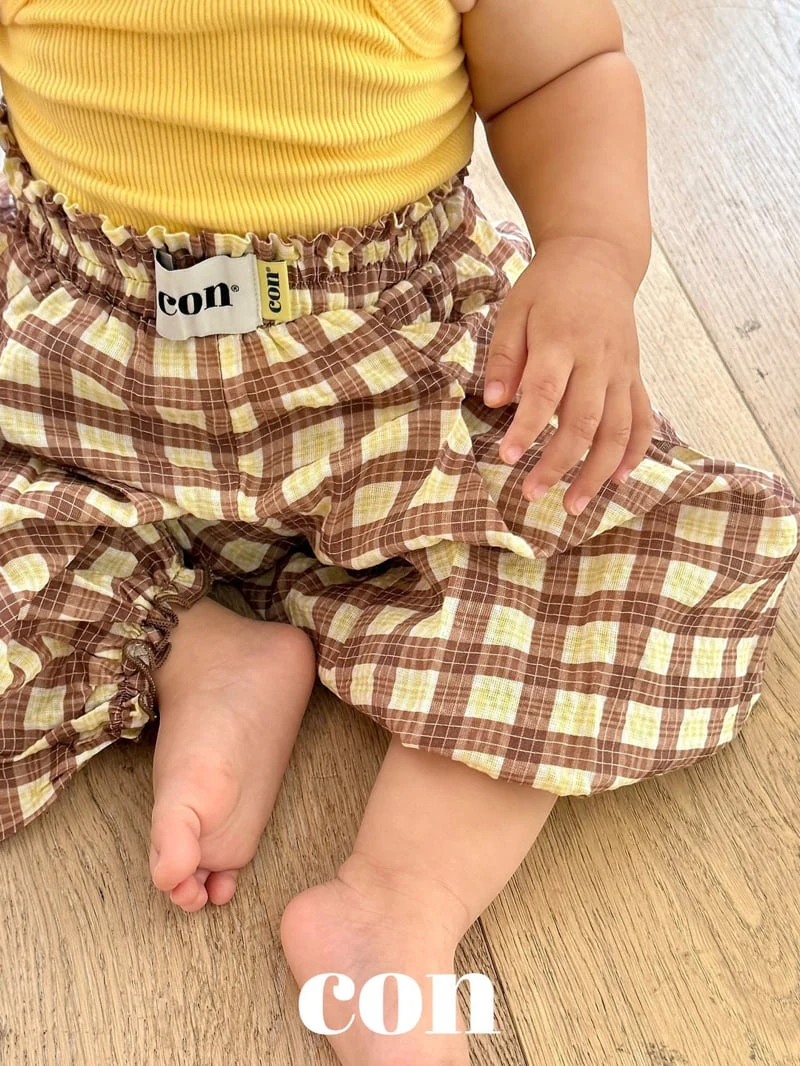 Con - Korean Baby Fashion - #babygirlfashion - Check Volume Pants - 5