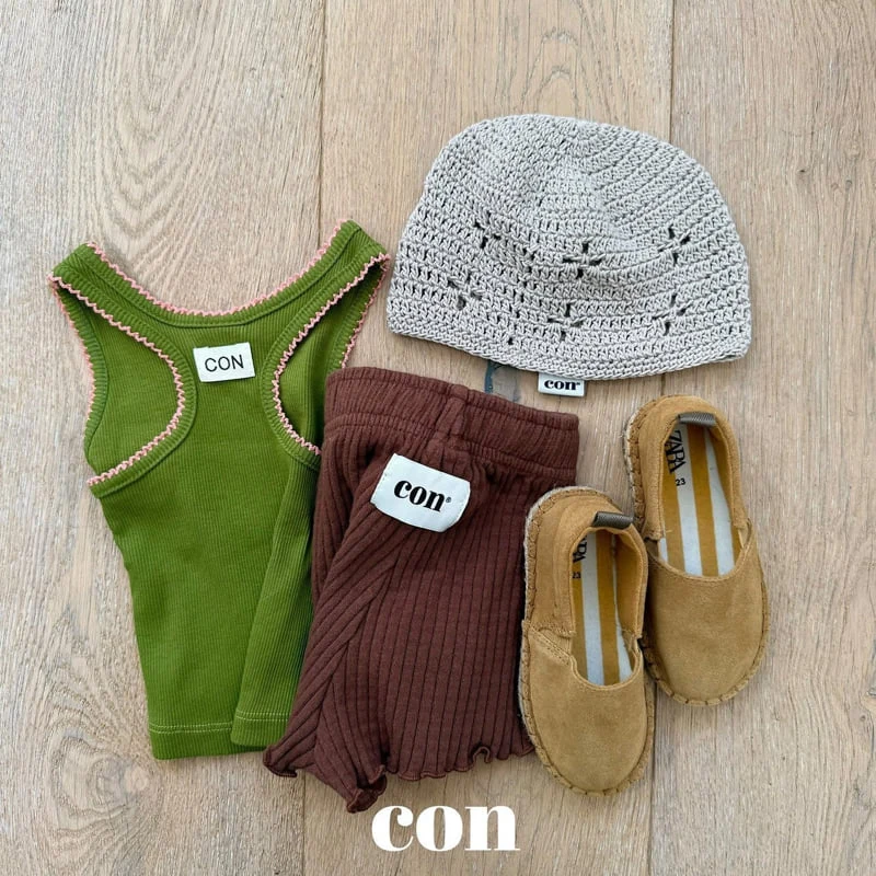 Con - Korean Baby Fashion - #babygirlfashion - Pincot Sleeveless Top (Green & Burgundy) - 7