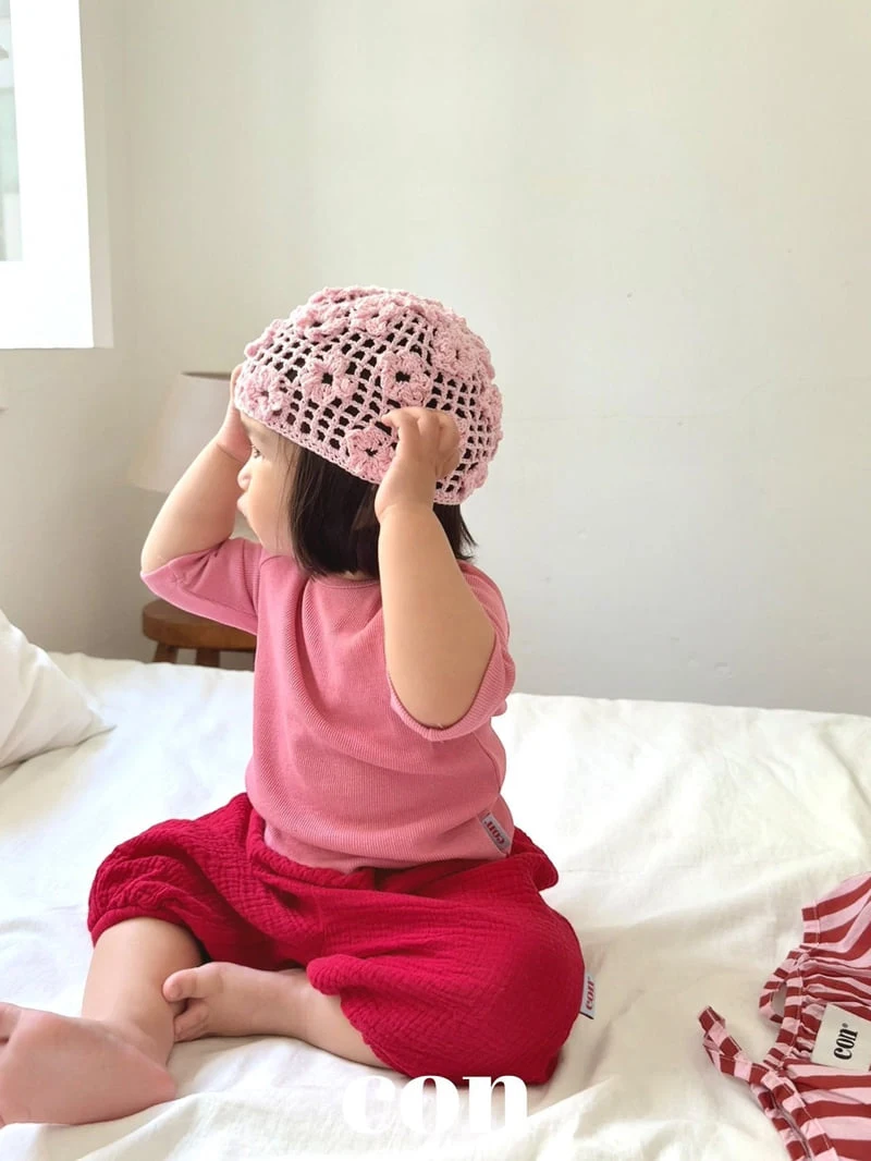 Con - Korean Baby Fashion - #babylifestyle - Puffy Flower Beanie - 8