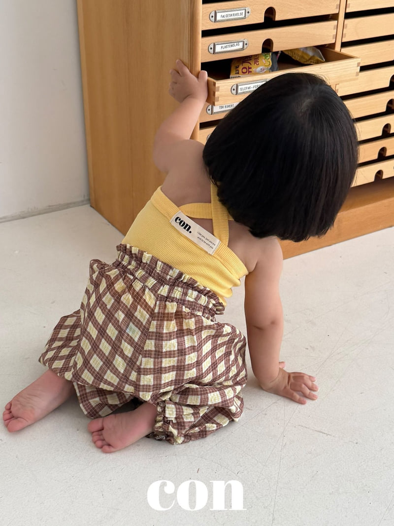Con - Korean Baby Fashion - #babylifestyle - Check Volume Pants - 6