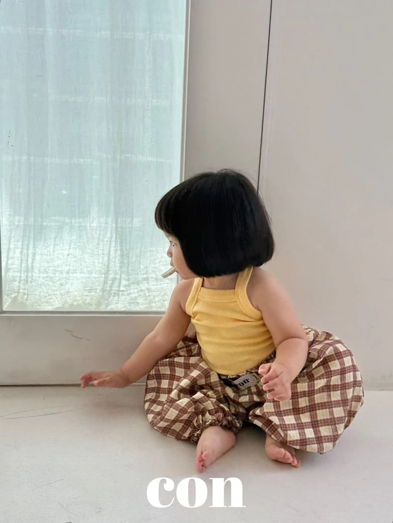 Con - Korean Baby Fashion - #babyoninstagram - Check Volume Pants - 7