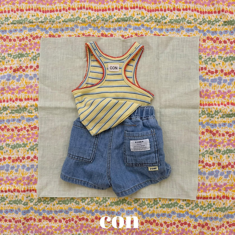 Con - Korean Baby Fashion - #babyoninstagram - Pincot Sleeveless Top (Yellow Stripe) - 10