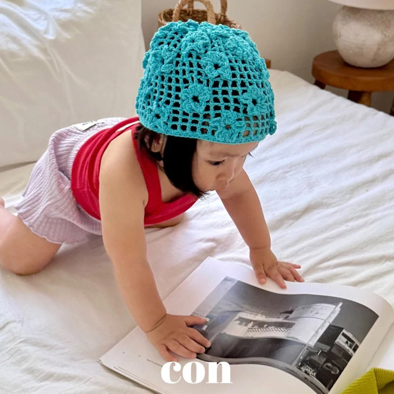 Con - Korean Baby Fashion - #babyootd - Puffy Flower Beanie - 10