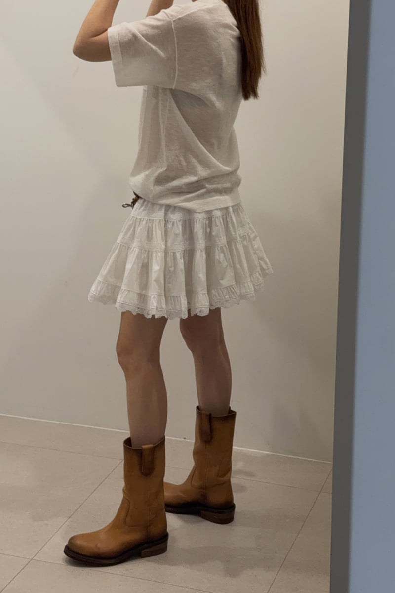 Connaught - Korean Women Fashion - #momslook - White Lace Skirt