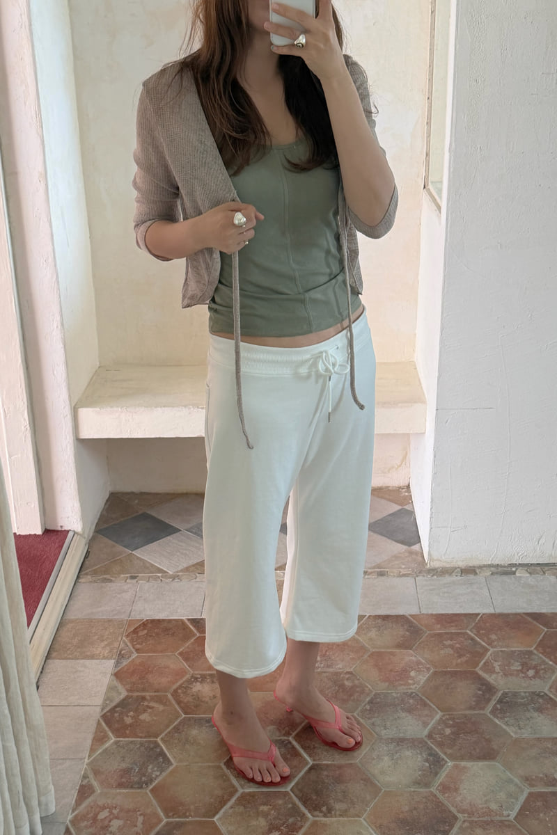 Connaught - Korean Women Fashion - #romanticstyle - Chess Capri Terry Pants - 5