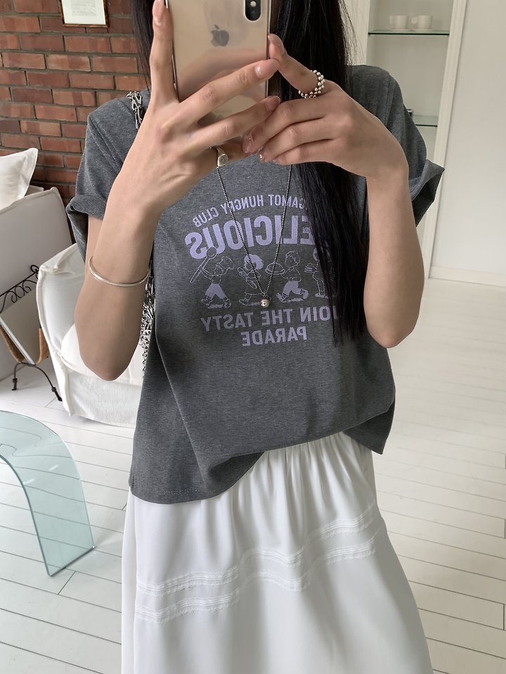 Cranae - Korean Women Fashion - #womensfashion - Vintage Graphic Loose-Fit Short-Sleeve Tee - 4