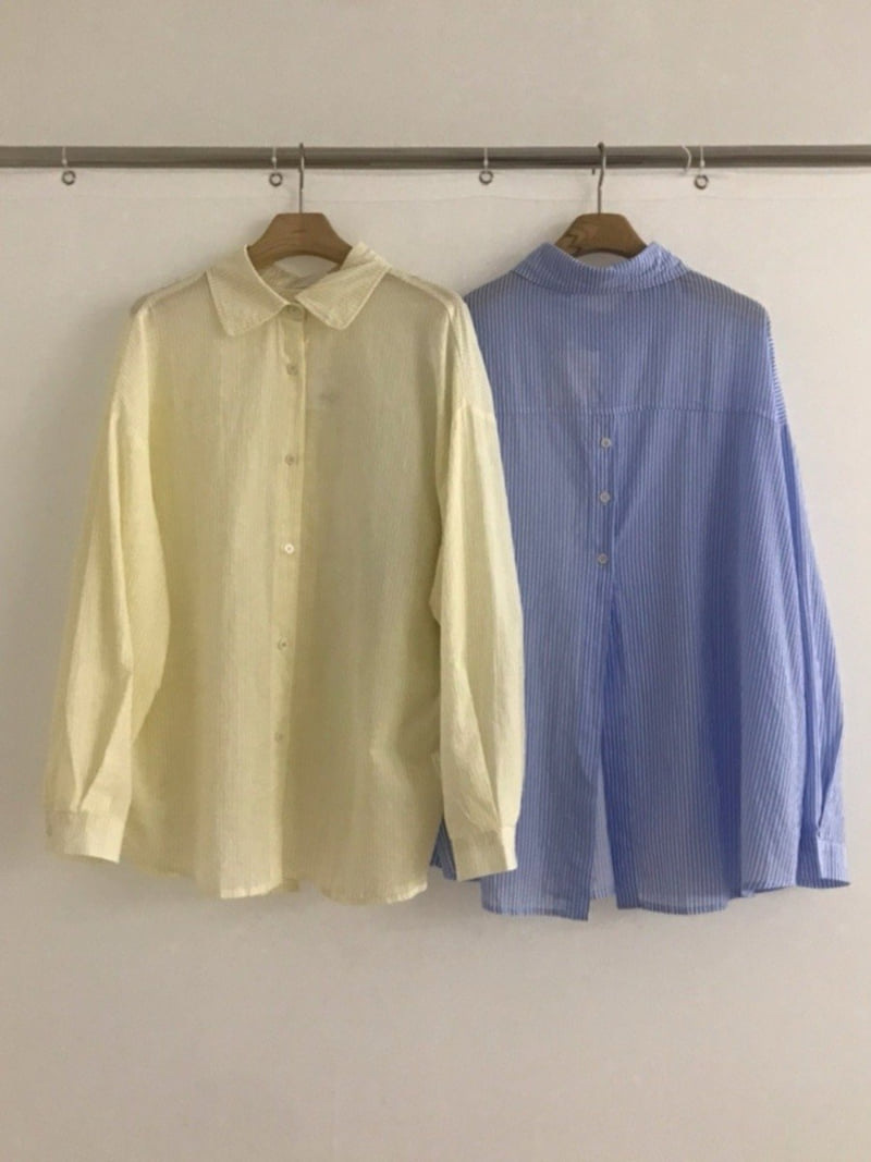 Cranae - Korean Women Fashion - #momslook - Sheer Summer Shirt