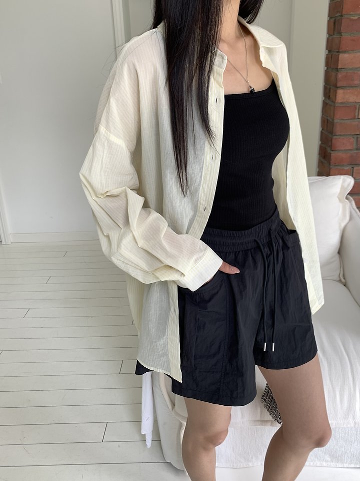 Cranae - Korean Women Fashion - #momslook - Sheer Summer Shirt - 5