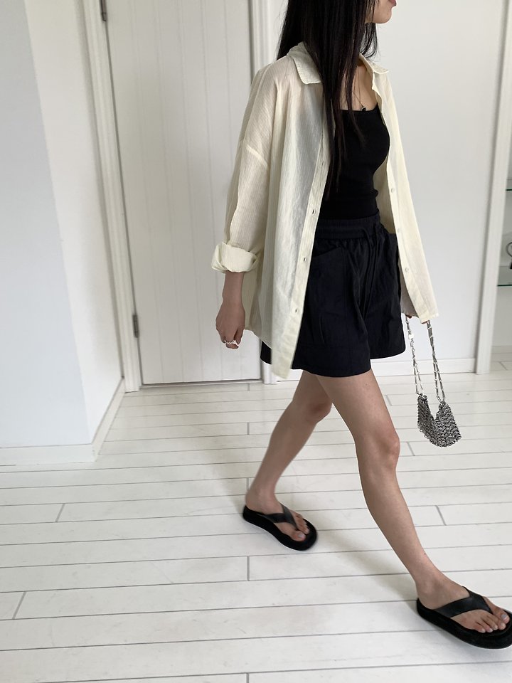 Cranae - Korean Women Fashion - #momslook - Sheer Summer Shirt - 9