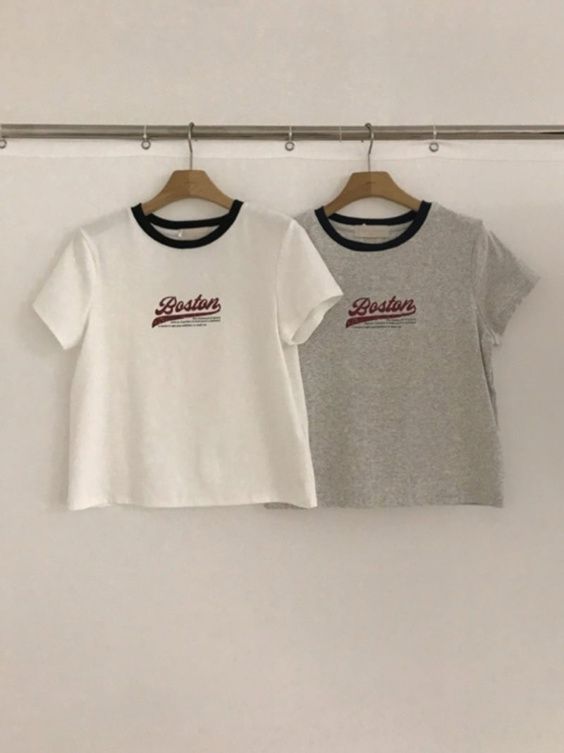 Cranae - Korean Women Fashion - #momslook - Boston Crop Tee