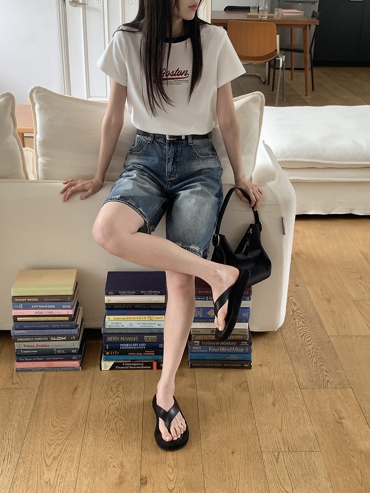 Cranae - Korean Women Fashion - #momslook - Boston Crop Tee - 3