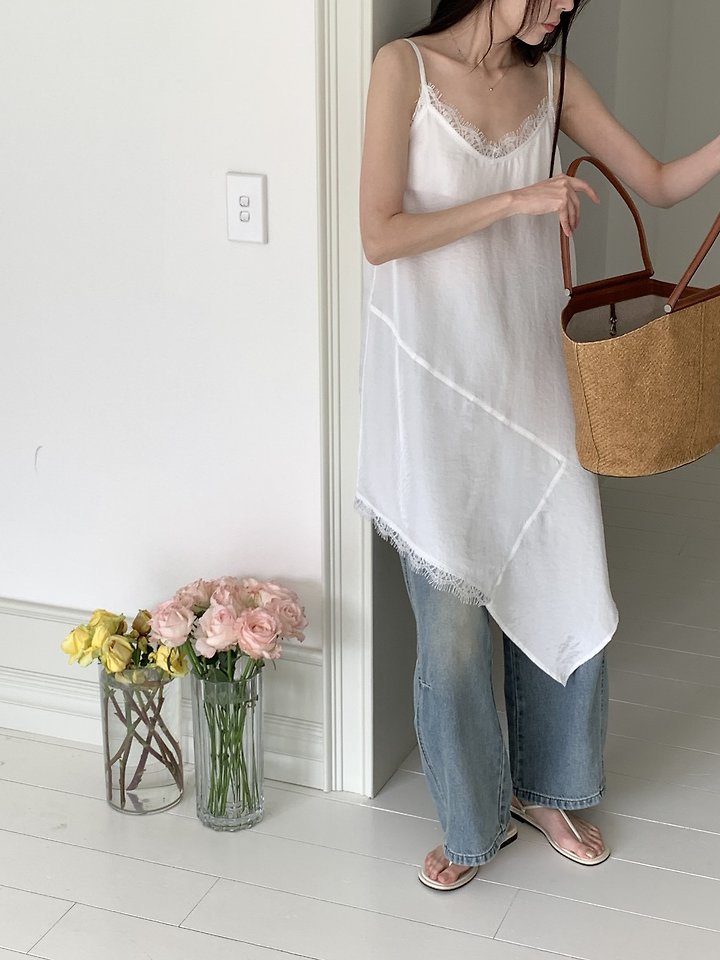 Cranae - Korean Women Fashion - #momslook - Ray Asymmetric Strap One-piece - 9