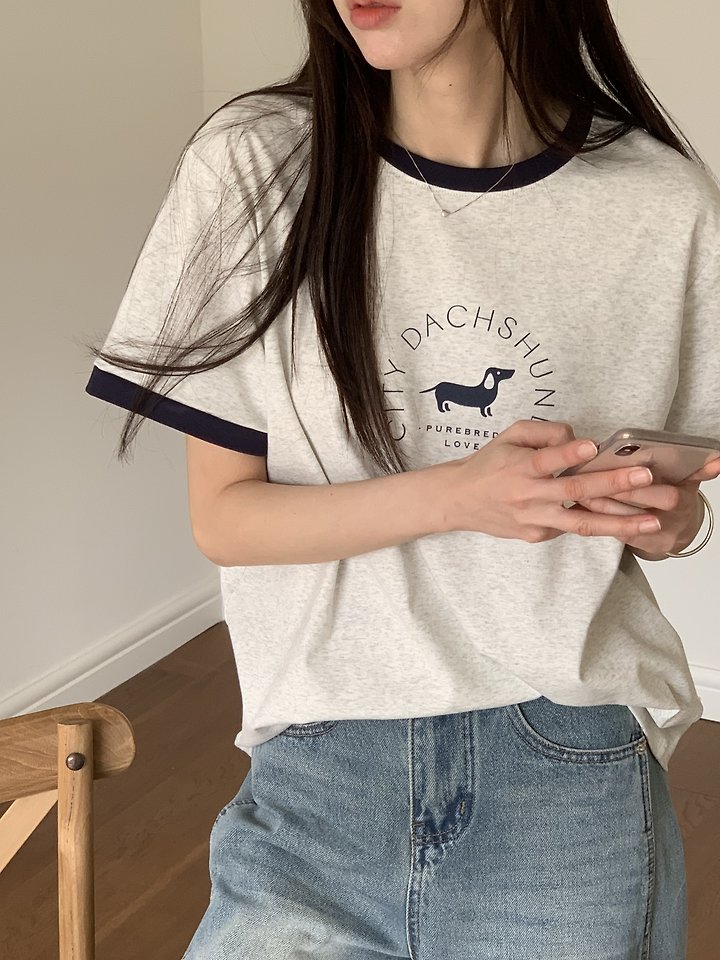 Cranae - Korean Women Fashion - #momslook - Dachs Tee - 12