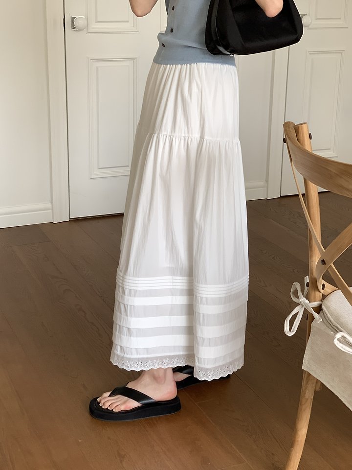 Cranae - Korean Women Fashion - #momslook - Dear Long Banded Skirt - 11