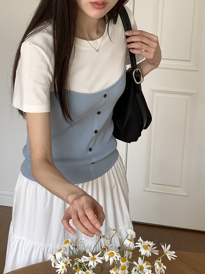 Cranae - Korean Women Fashion - #momslook - Bow Contrast Knit Top - 12