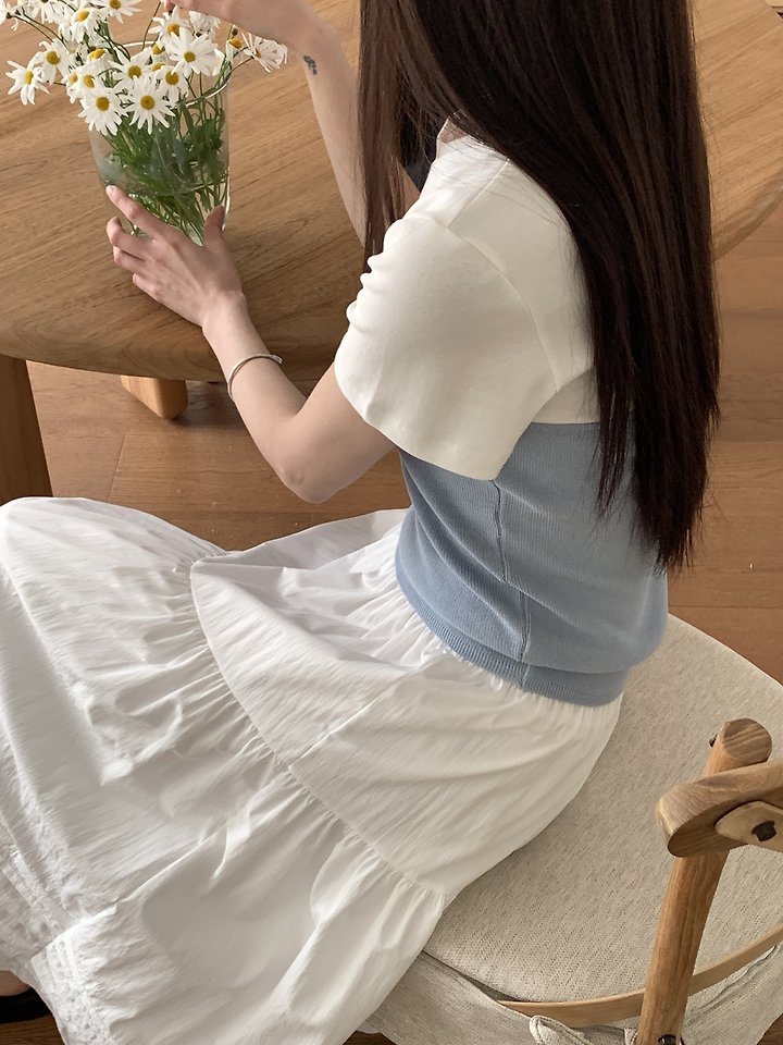 Cranae - Korean Women Fashion - #momslook - Bow Contrast Knit Top - 6