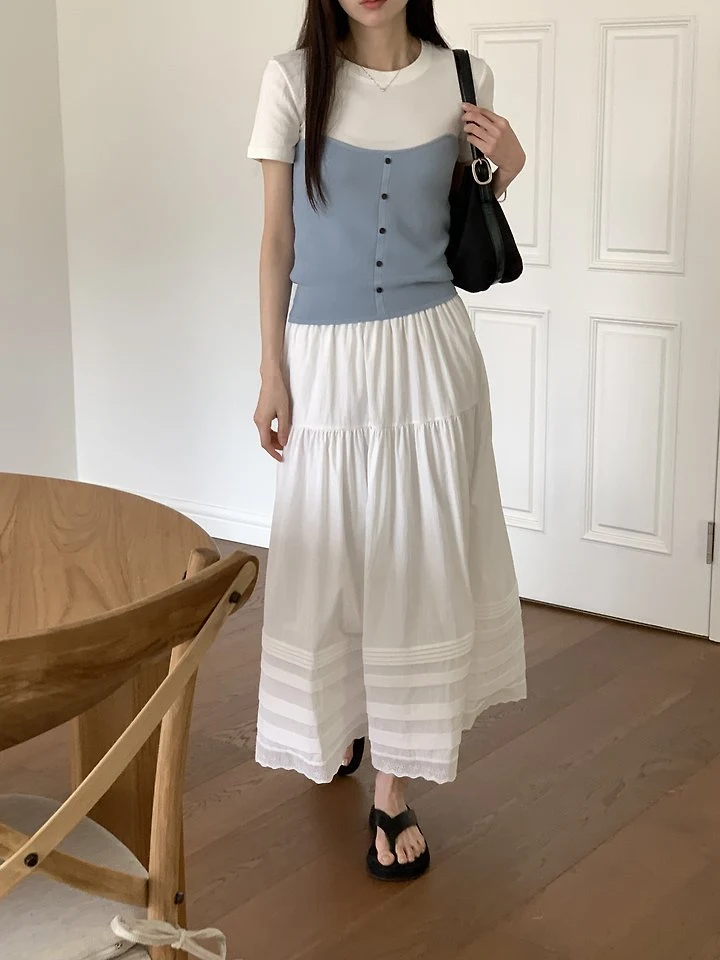 Cranae - Korean Women Fashion - #momslook - Bow Contrast Knit Top - 8