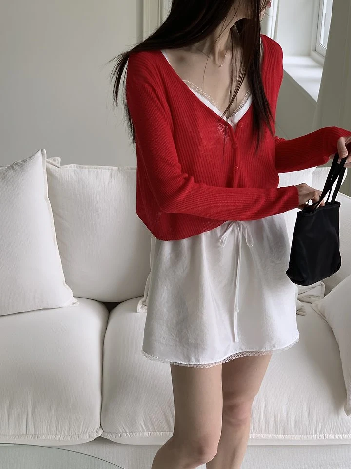 Cranae - Korean Women Fashion - #momslook - Aca Ribbed Knit Cardigan - 6