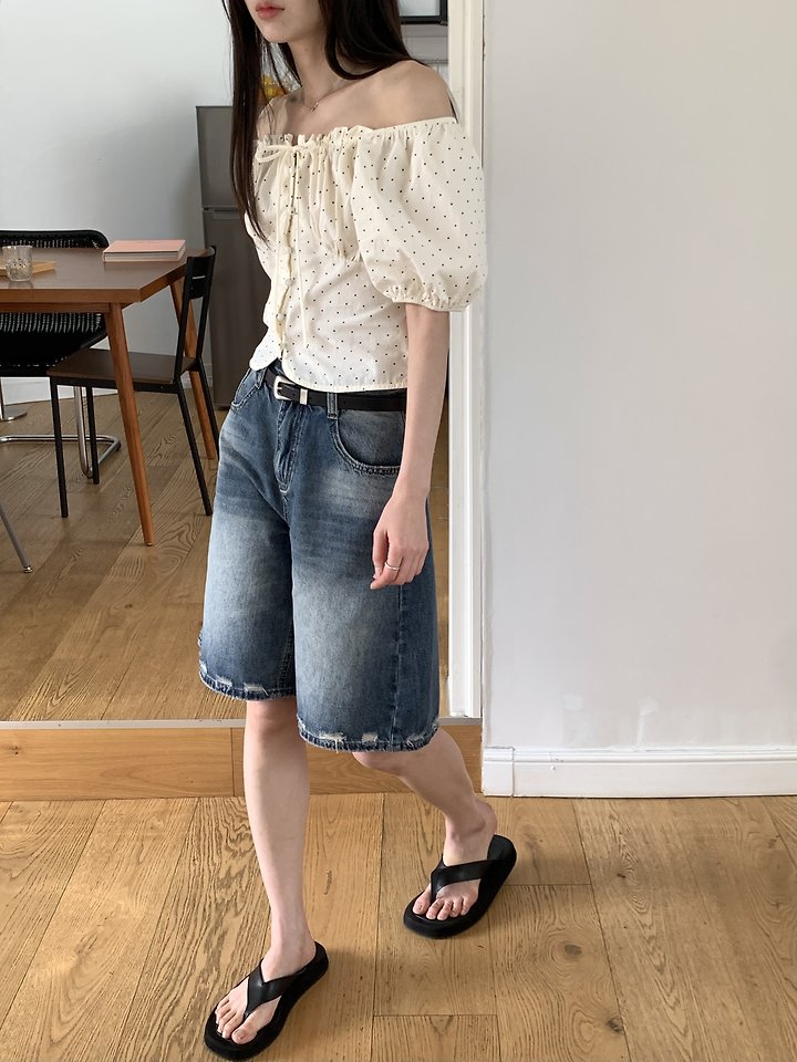 Cranae - Korean Women Fashion - #restrostyle - Reese Denim Shorts - 11