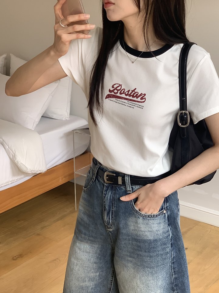 Cranae - Korean Women Fashion - #restrostyle - Boston Crop Tee - 8
