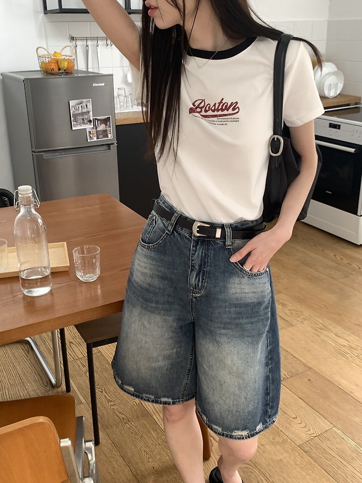 Cranae - Korean Women Fashion - #shopsmall - Boston Crop Tee - 10