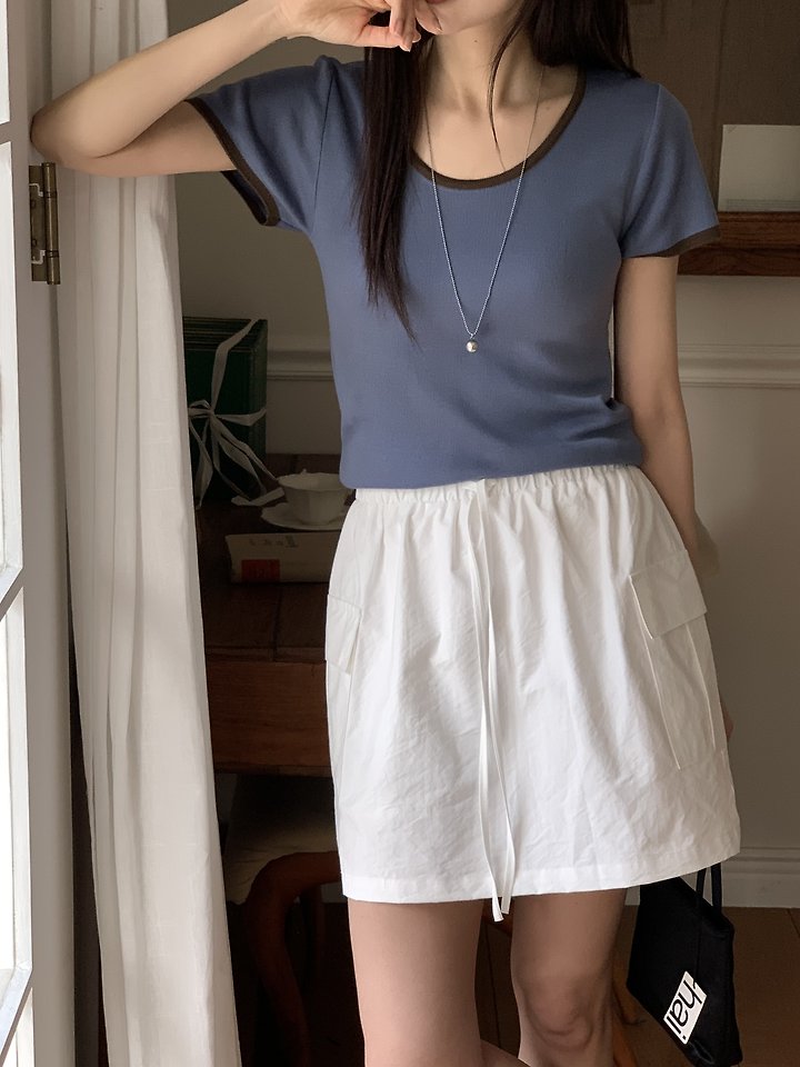 Cranae - Korean Women Fashion - #shopsmall - Lune Contrast Slim-Fit Knit Top - 9