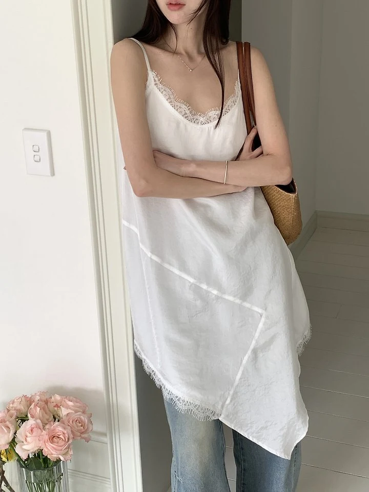 Cranae - Korean Women Fashion - #shopsmall - Ray Asymmetric Strap One-piece - 6