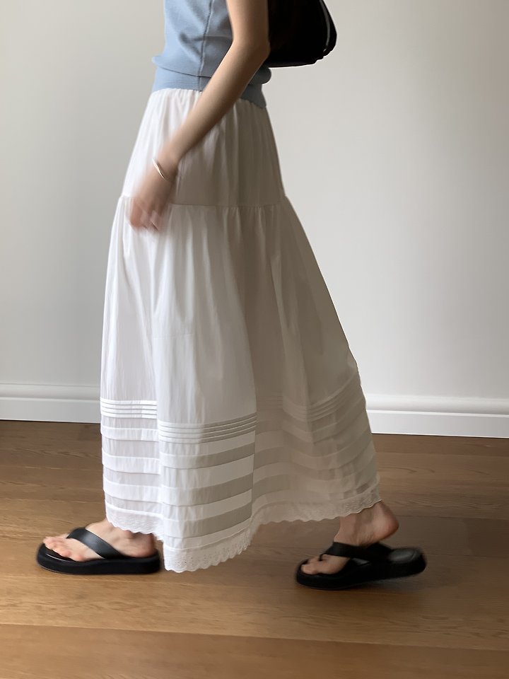 Cranae - Korean Women Fashion - #thelittlethings - Dear Long Banded Skirt - 6