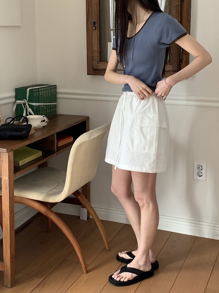 Cranae - Korean Women Fashion - #vintageinspired - Gram Cargo Skirt - 3