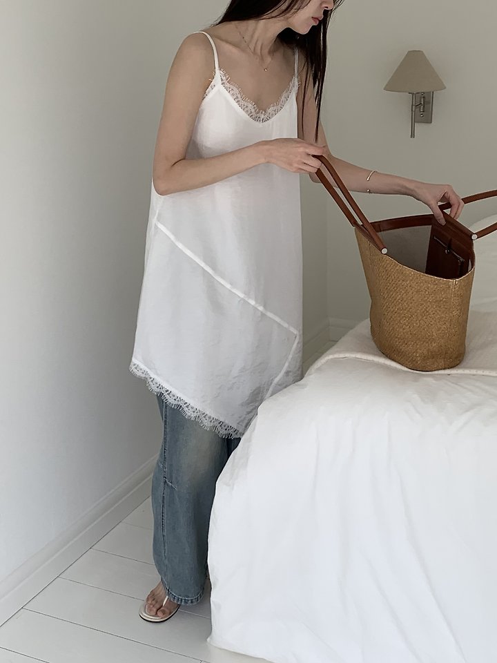 Cranae - Korean Women Fashion - #vintagekidsstyle - Ray Asymmetric Strap One-piece - 2