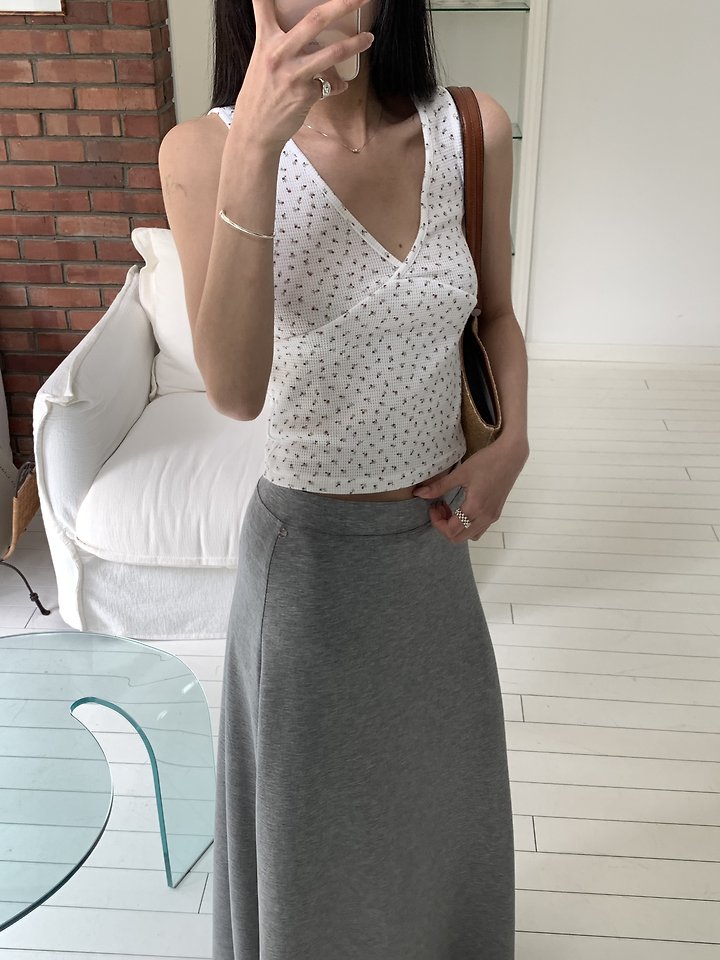 Cranae - Korean Women Fashion - #womensfashion - Wrap V-Neck Slim-Fit Sleeveless Top - 8