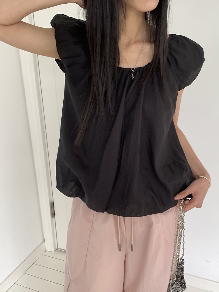 Cranae - Korean Women Fashion - #momslook - Shirred Puff Blouse - 4