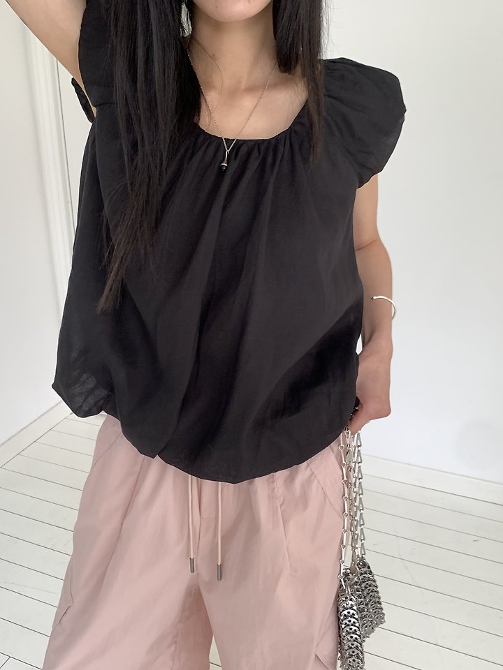Cranae - Korean Women Fashion - #womensfashion - Shirred Puff Blouse - 8