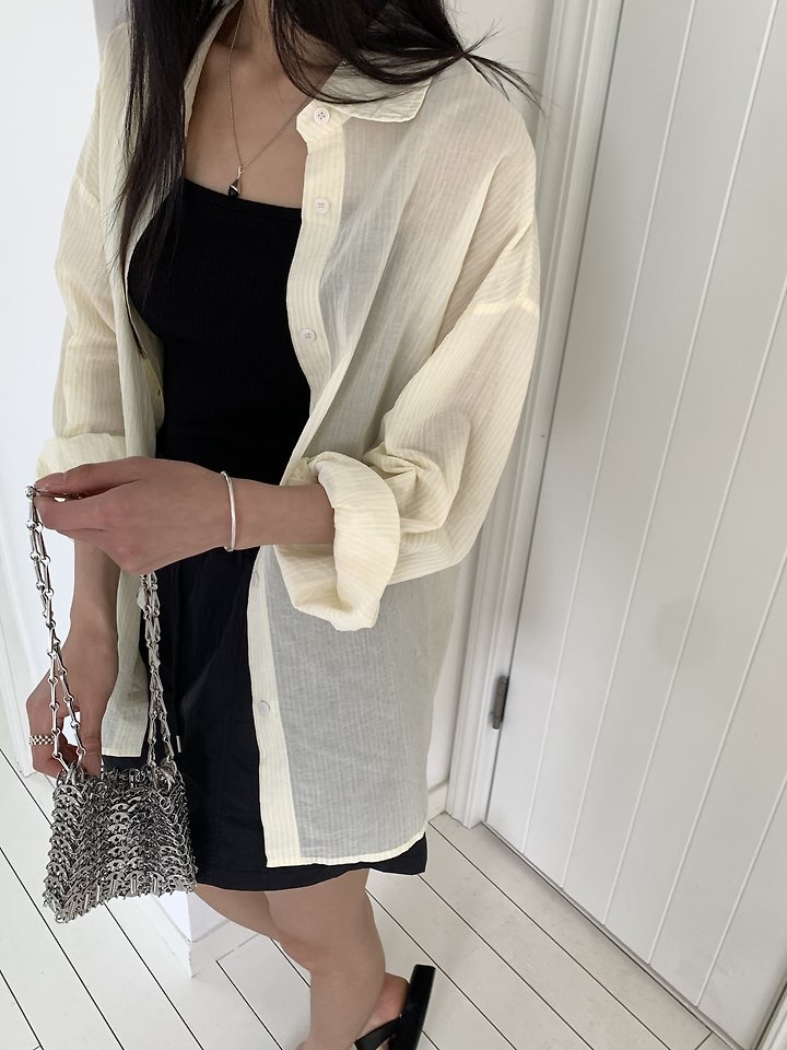 Cranae - Korean Women Fashion - #womensfashion - Sheer Summer Shirt - 8